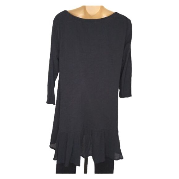 Mod-o-doc Black 3/4 Sleeve Romantic Tunic Size Medium - Picture 3 of 7